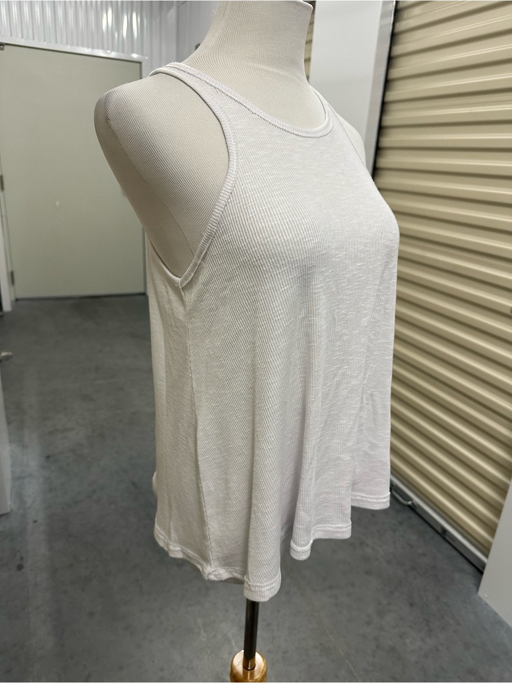 Free People White Ribbed Racerback Tank - Picture 2 of 4